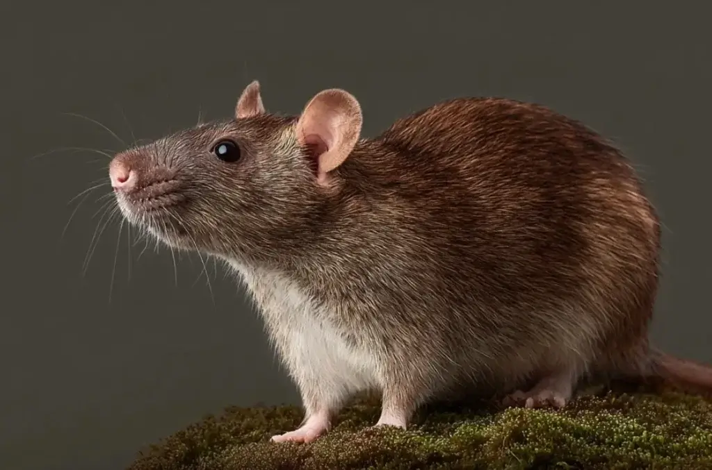 Norway rats with brown fur. 