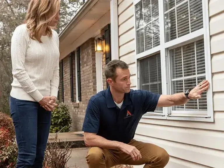 Man and woman assess home for pest control Hendersonville NC