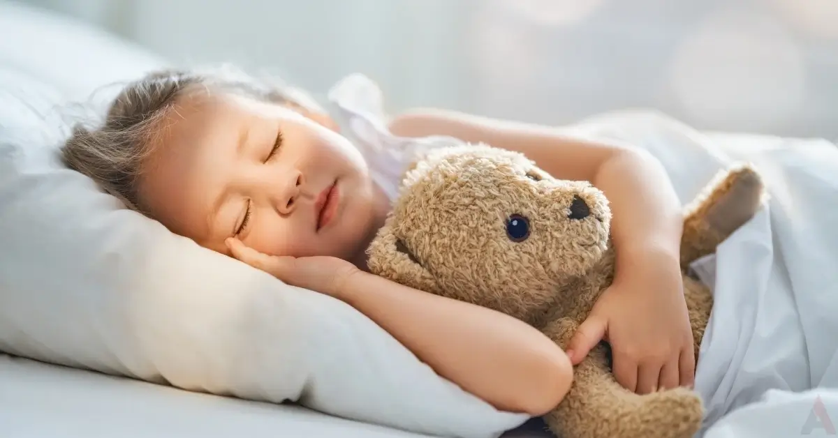 Child sleeping with bear. Pest Control Company in Lenoir, Blowing Rock, Hickory, Mooresville.